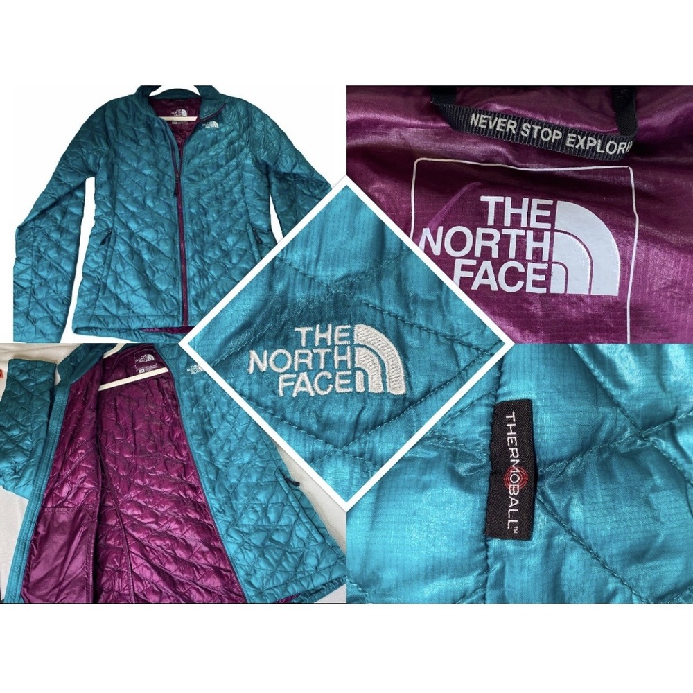 The North Face Thermoball Eco Jacket Womens Small Teal Purple Quilted Packable